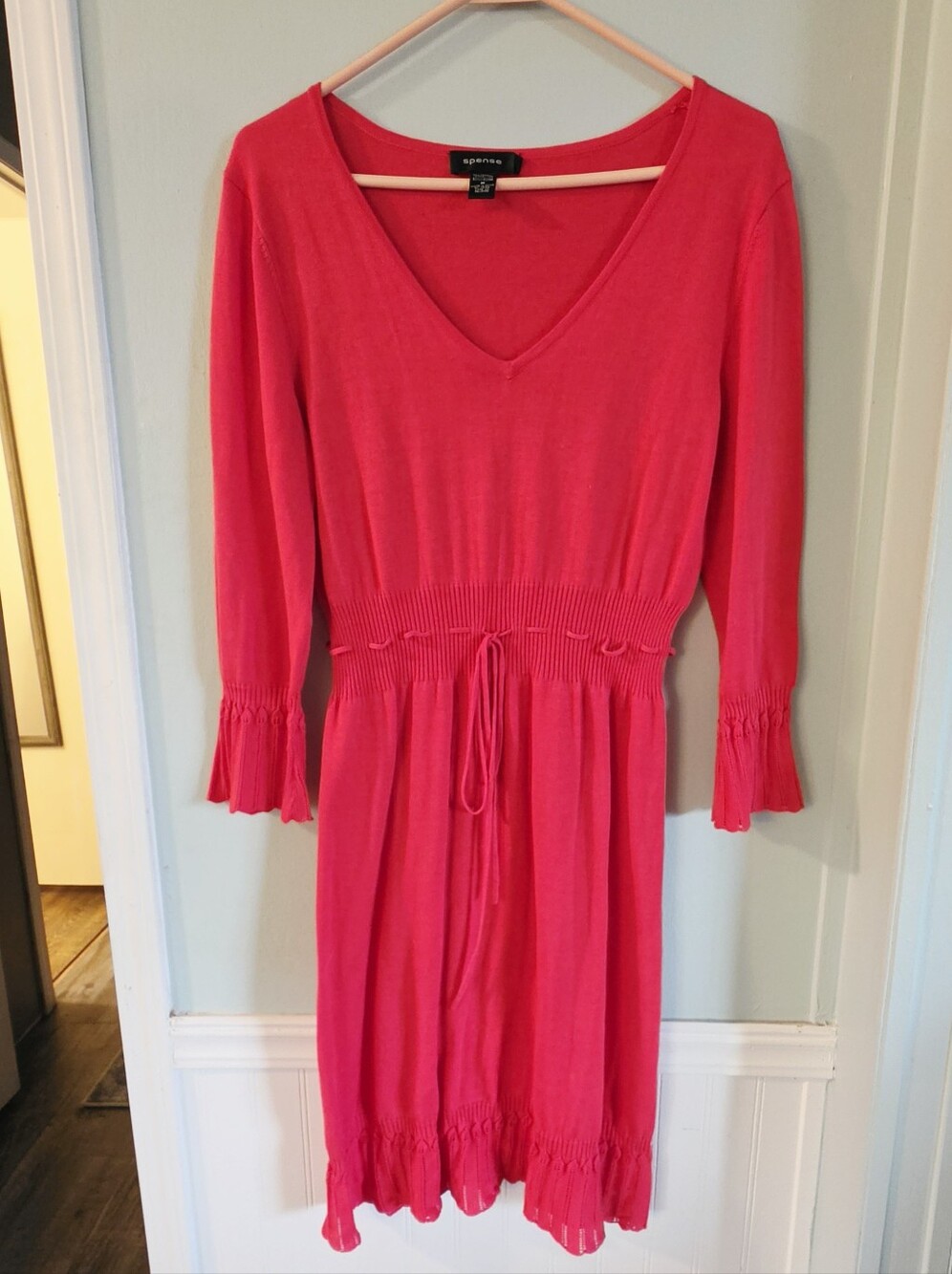 Spense V-Neck Ruffle Hem Dress - Picture 2 of 4